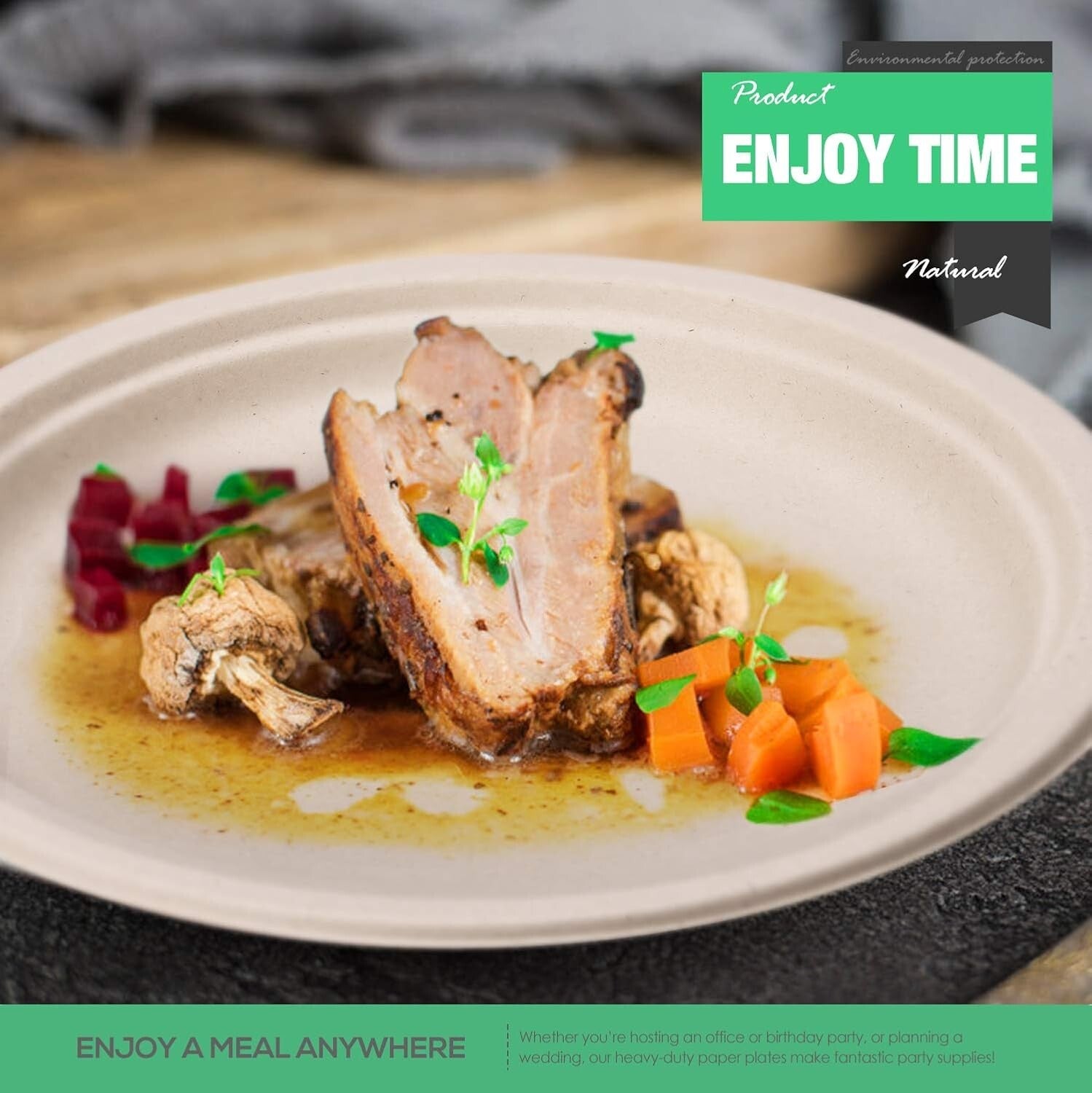 All-in-One Biodegradable Plates and Cutlery Set - Perfect for Weddings & Parties