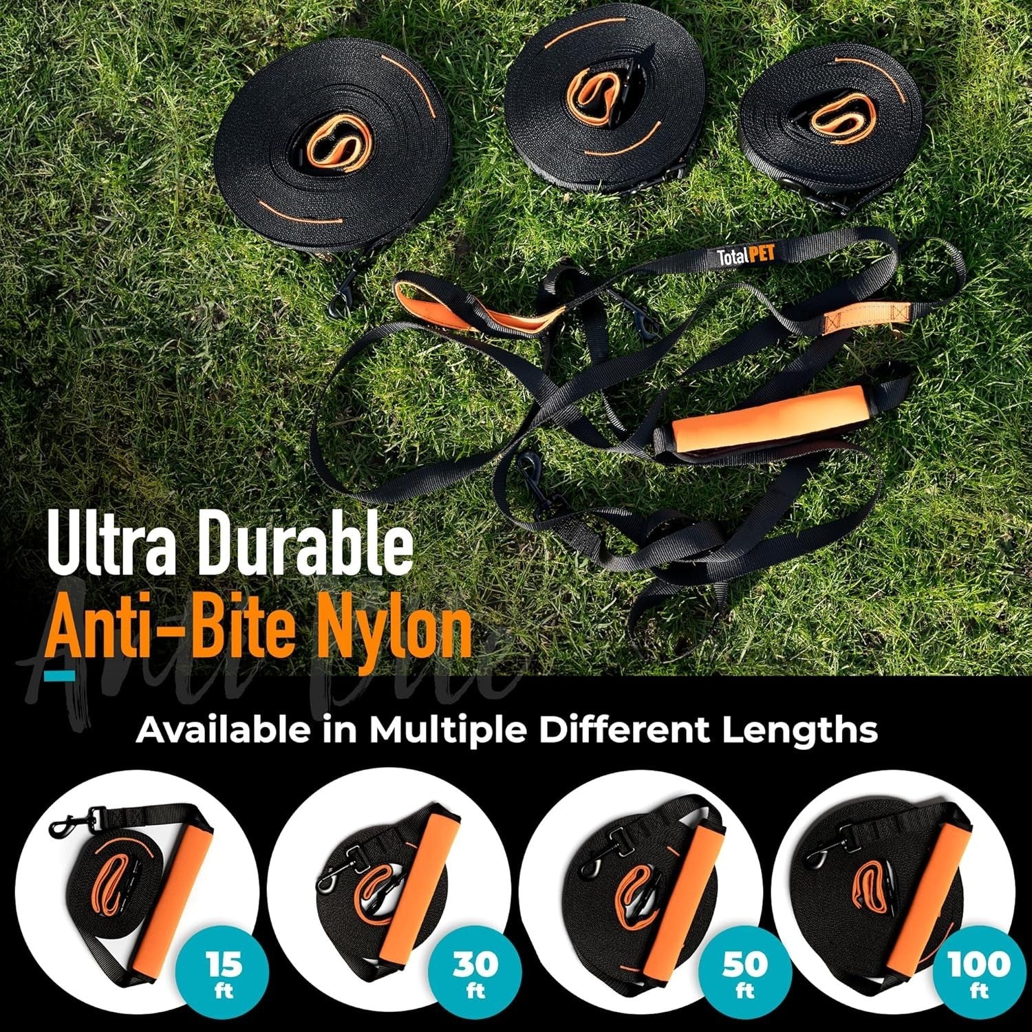 Durable 100ft Dog Training Leash - Perfect for Large/Small Breeds & Recall