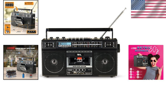 Vintage Boombox with Bluetooth & Recorder - Enjoy Your Classic Cassette Tunes
