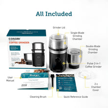Load image into Gallery viewer, Versatile Wet &amp; Dry Grinder - 200W Electric Coffee &amp; Spice Blender in Black