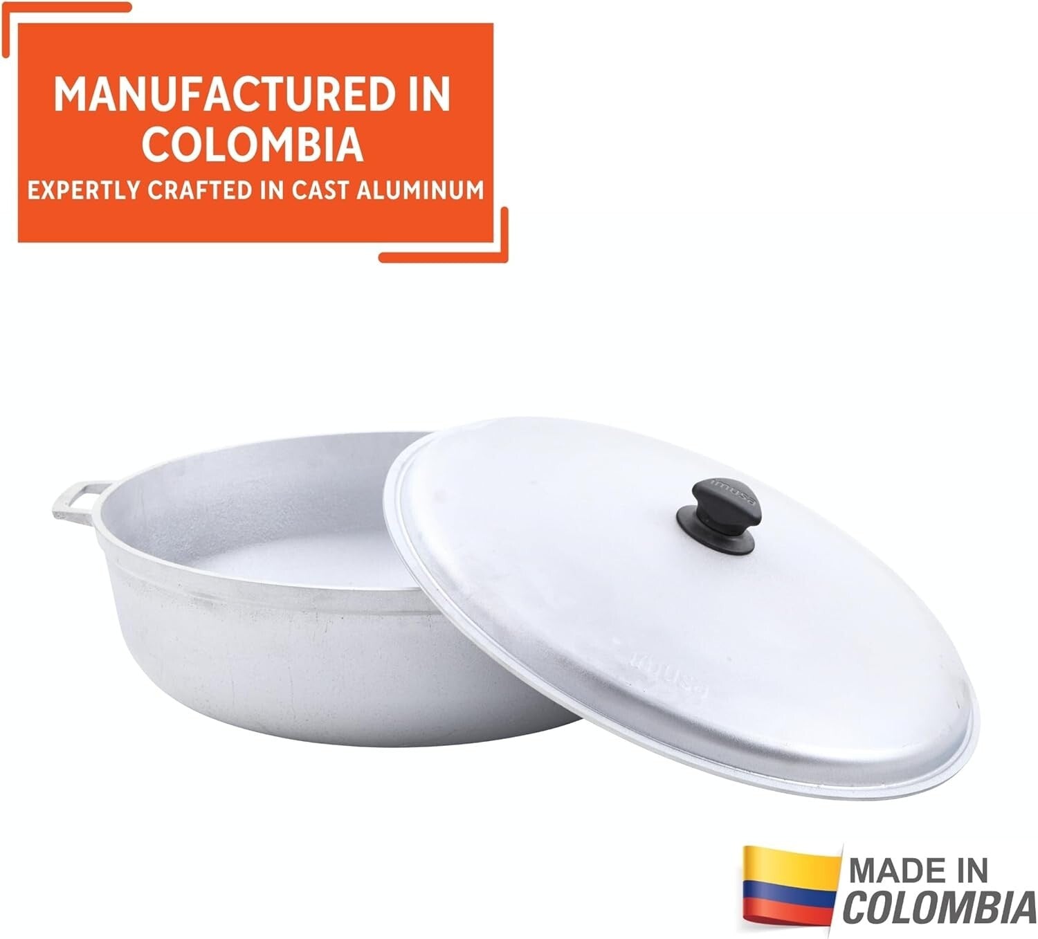 18-Quart Jumbo Traditional Caldero - Versatile Large Cooking Pot in Silver