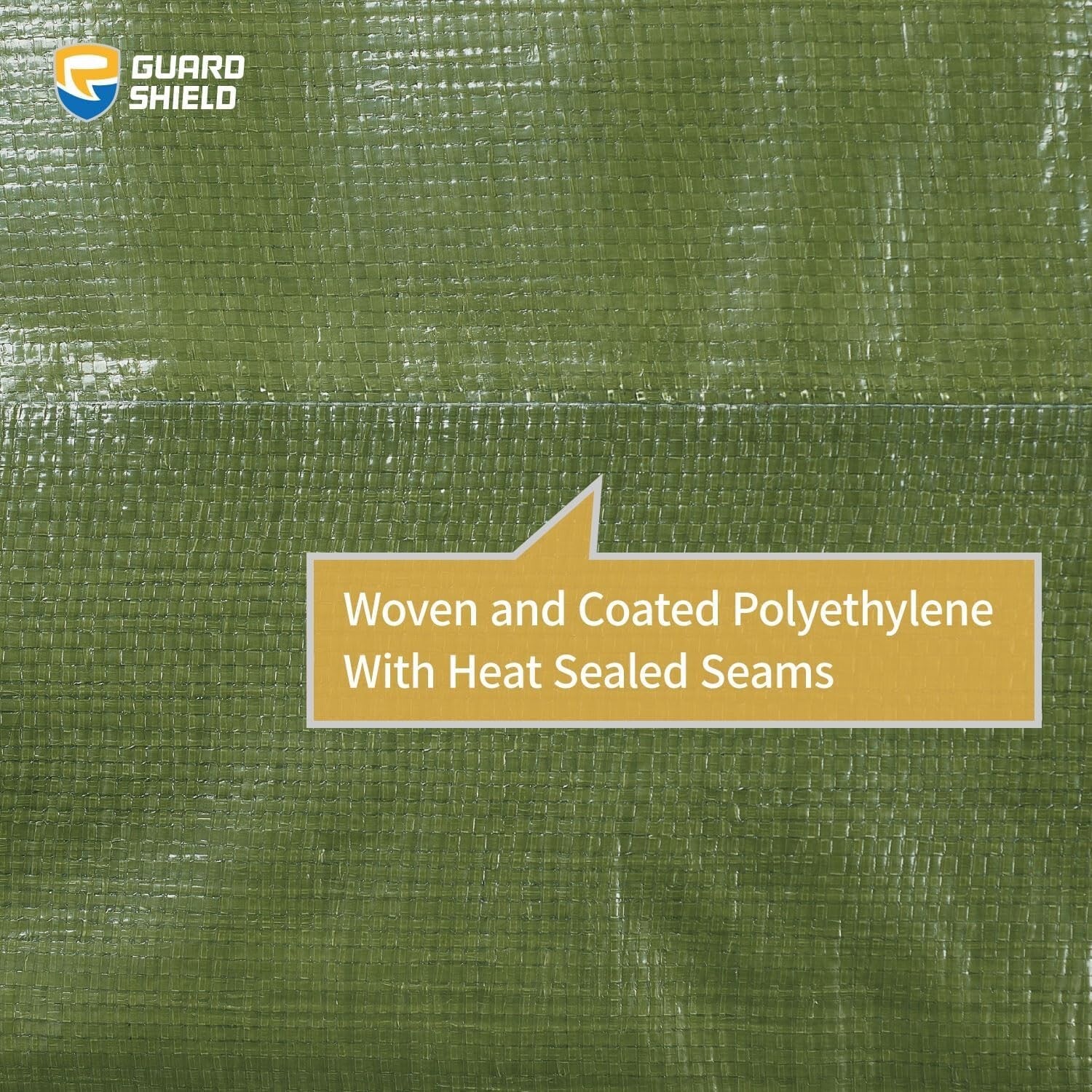 Durable 20x20 Feet Green Polyethylene Tarp - 10mil Thickness Waterproof Cover