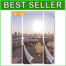 Load image into Gallery viewer, Weatherproof Magnetic Screen Door for Large Double Doors - White Polyester