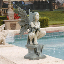 Load image into Gallery viewer, Celtic Fairy Garden Statue - Large 19" Fairy with Butterfly Wings in Two Tone