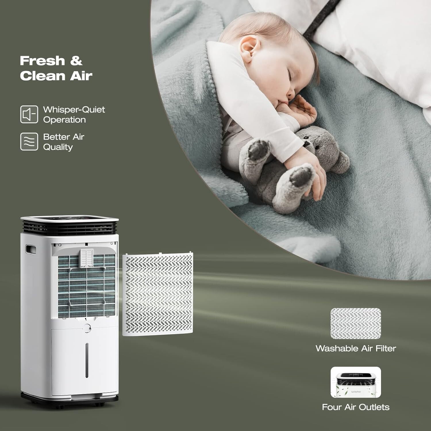 Powerful 70 Pints Dehumidifier for Large Rooms - Safe & Efficient Home Solution