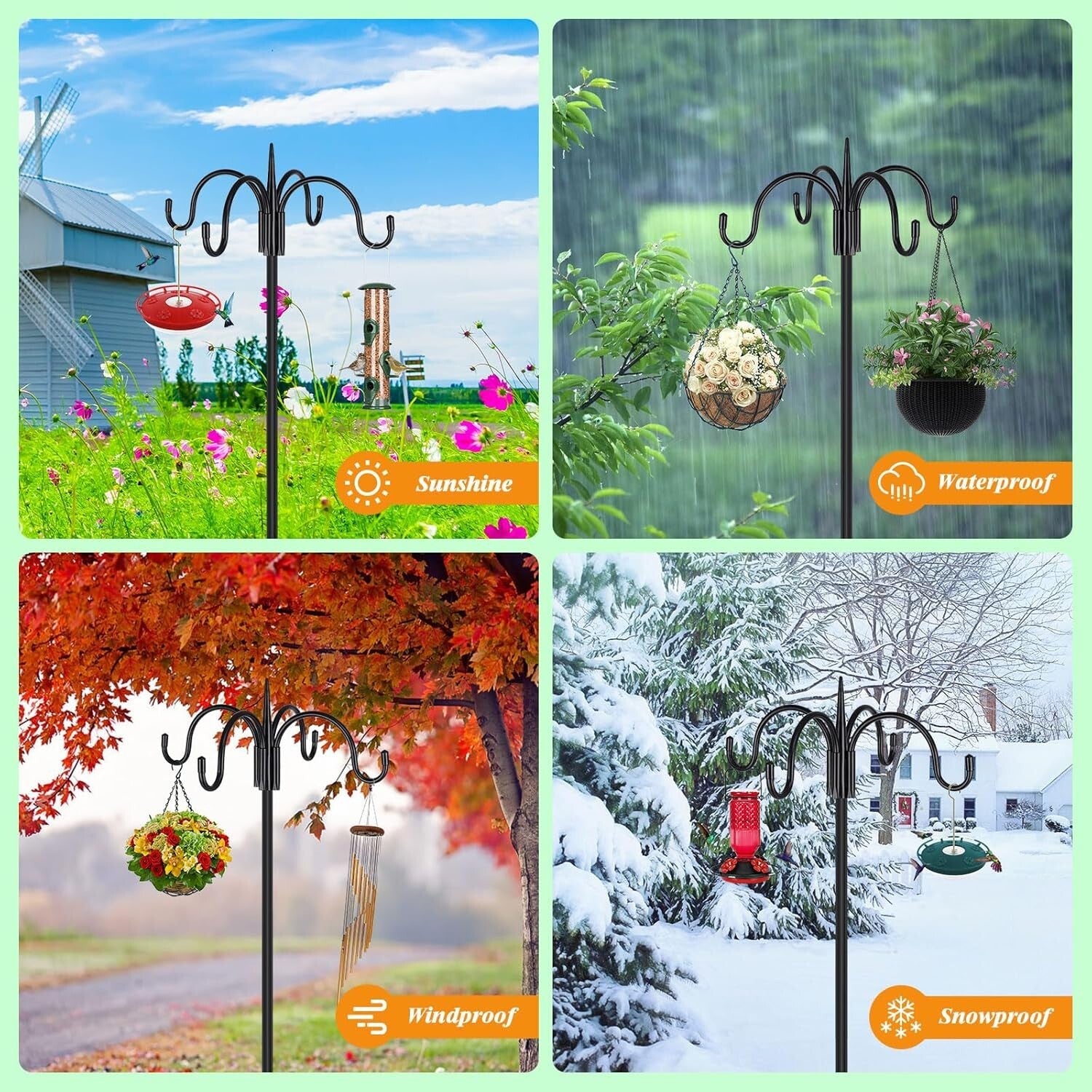 Durable Adjustable Shepherd Hooks for Outdoor Use - Perfect for Wedding Decor
