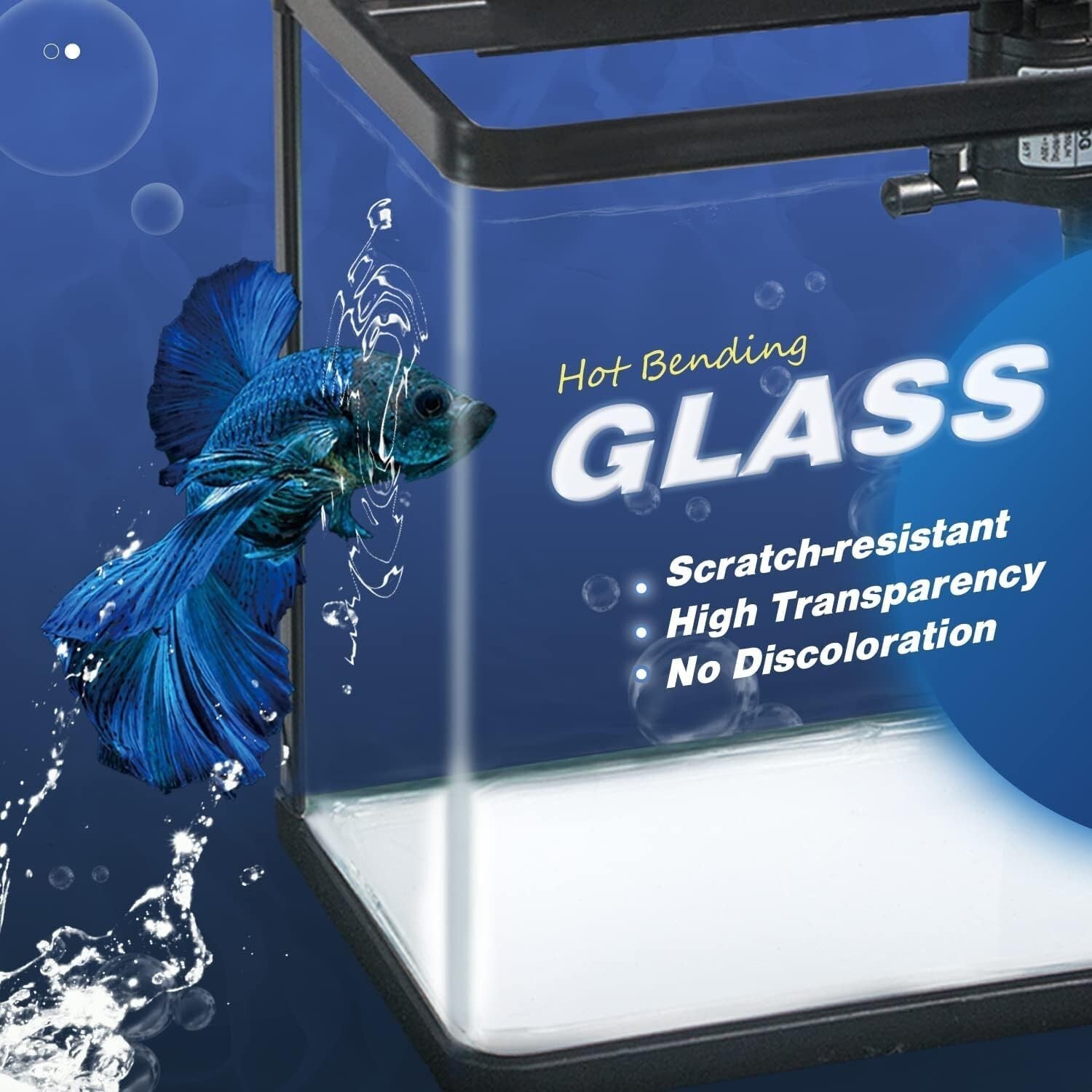 Elegant 4 Gallon Betta Fish Tank with Filter & LED Light - Starter Kit