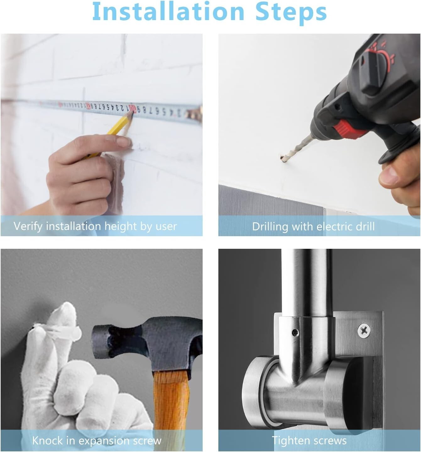 Ergonomic 23.6” Toilet Grab Bar with 300 lbs Capacity - Space-Saving Design