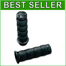 Load image into Gallery viewer, Durable Gloss Black ISO Motorcycle Handlebar Grips for Optimal Riding Experience