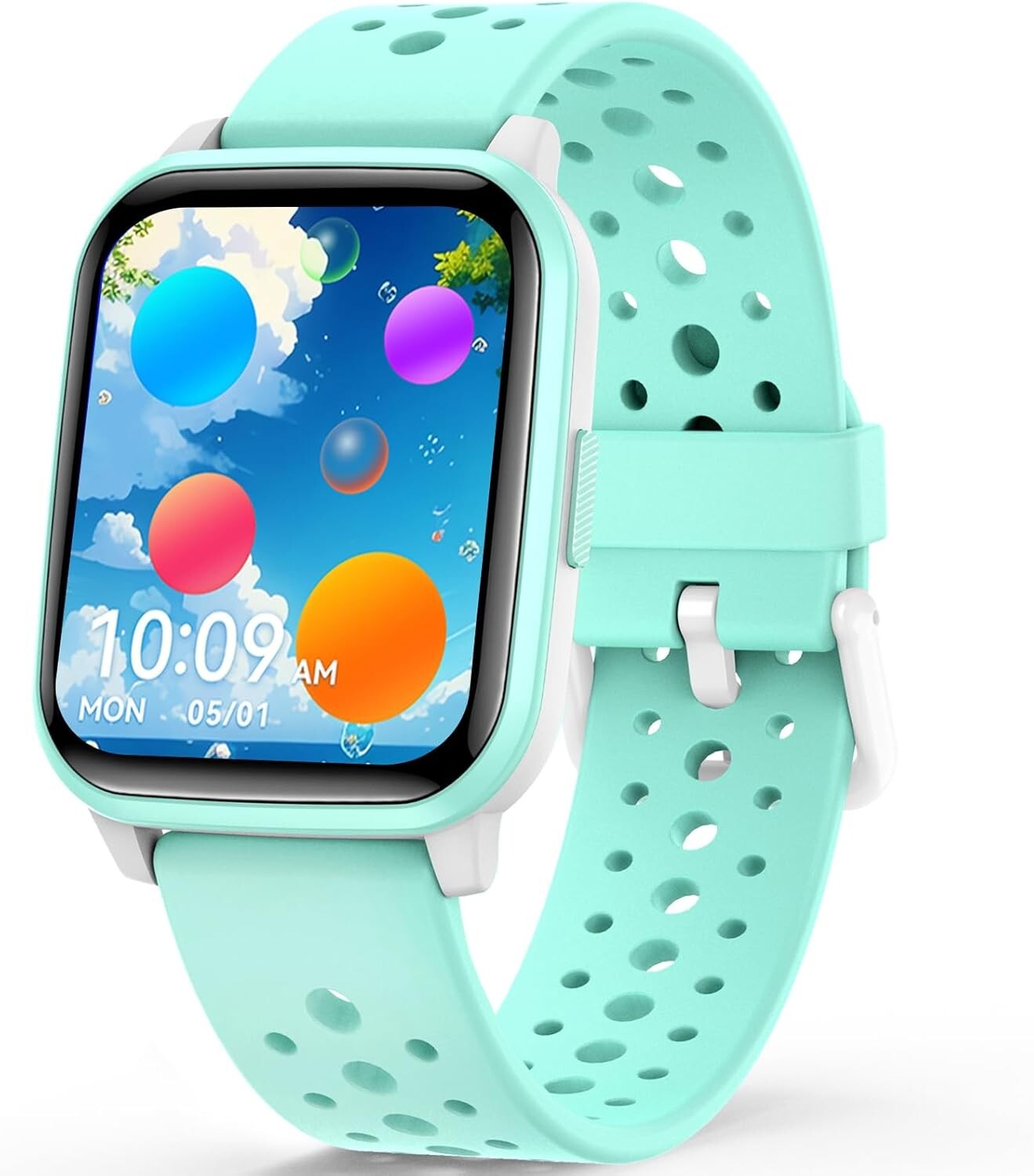 Durable Kids Smartwatch with Activity Tracking & Vibration Alarm - Green Design