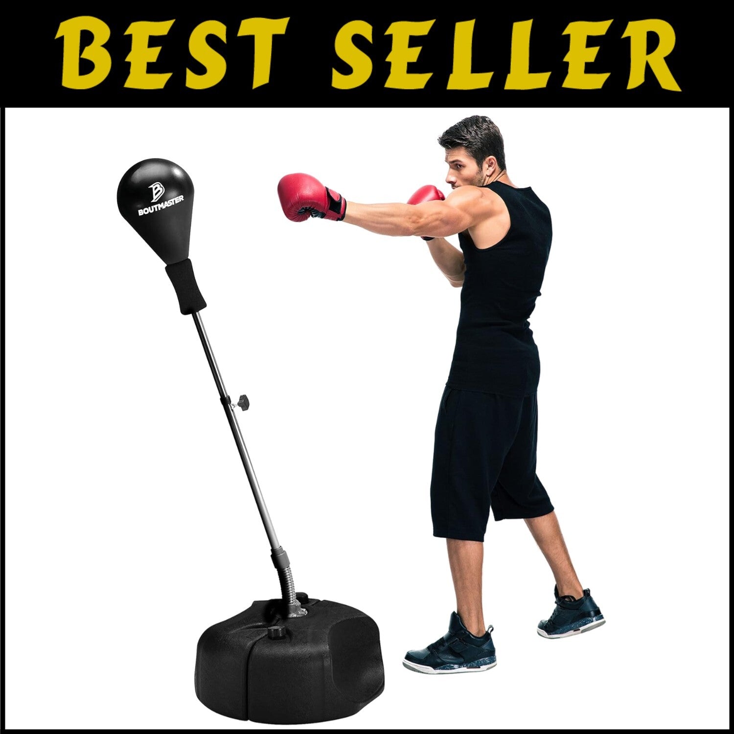 Adjustable Height Punching Bag with Stand for Teens & Adults - Stress Relief ...