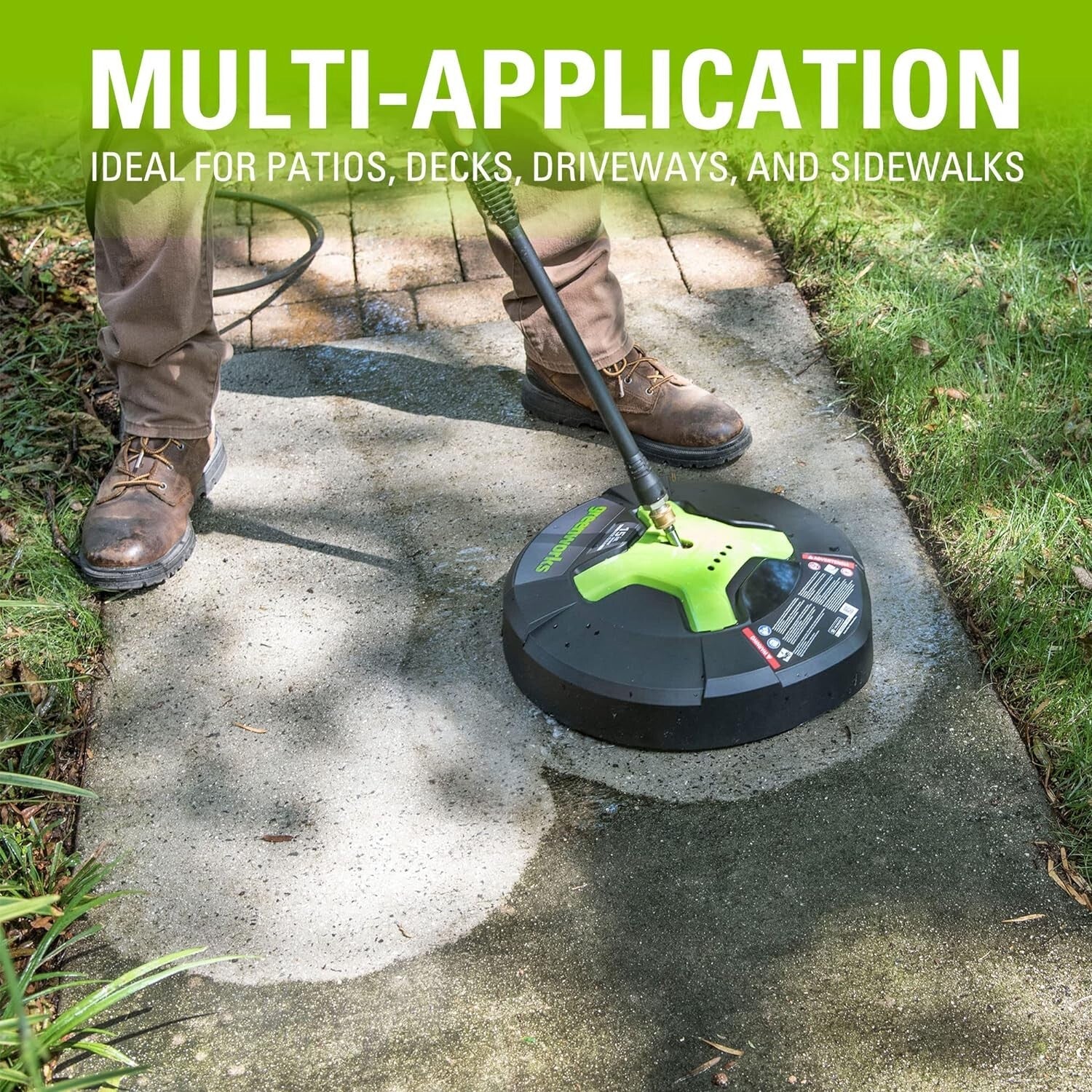 Compact 15-Inch Green Surface Cleaner with 26 oz Tank - Ideal for Quick Cleaning