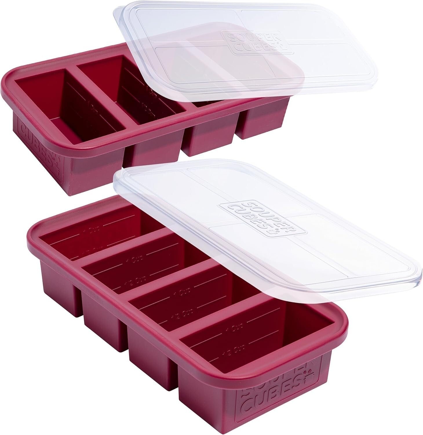 Durable Platinum Silicone Freezer Tray Set - Ideal for Broths and Leftovers