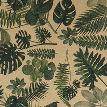 Load image into Gallery viewer, Stylish 30" x 100' Kraft Wrapping Paper Roll with Green Leaves - All Occasion