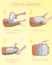 Load image into Gallery viewer, Set of 6 Lightweight Compression Packing Cubes - Space-Saving Travel Essentials