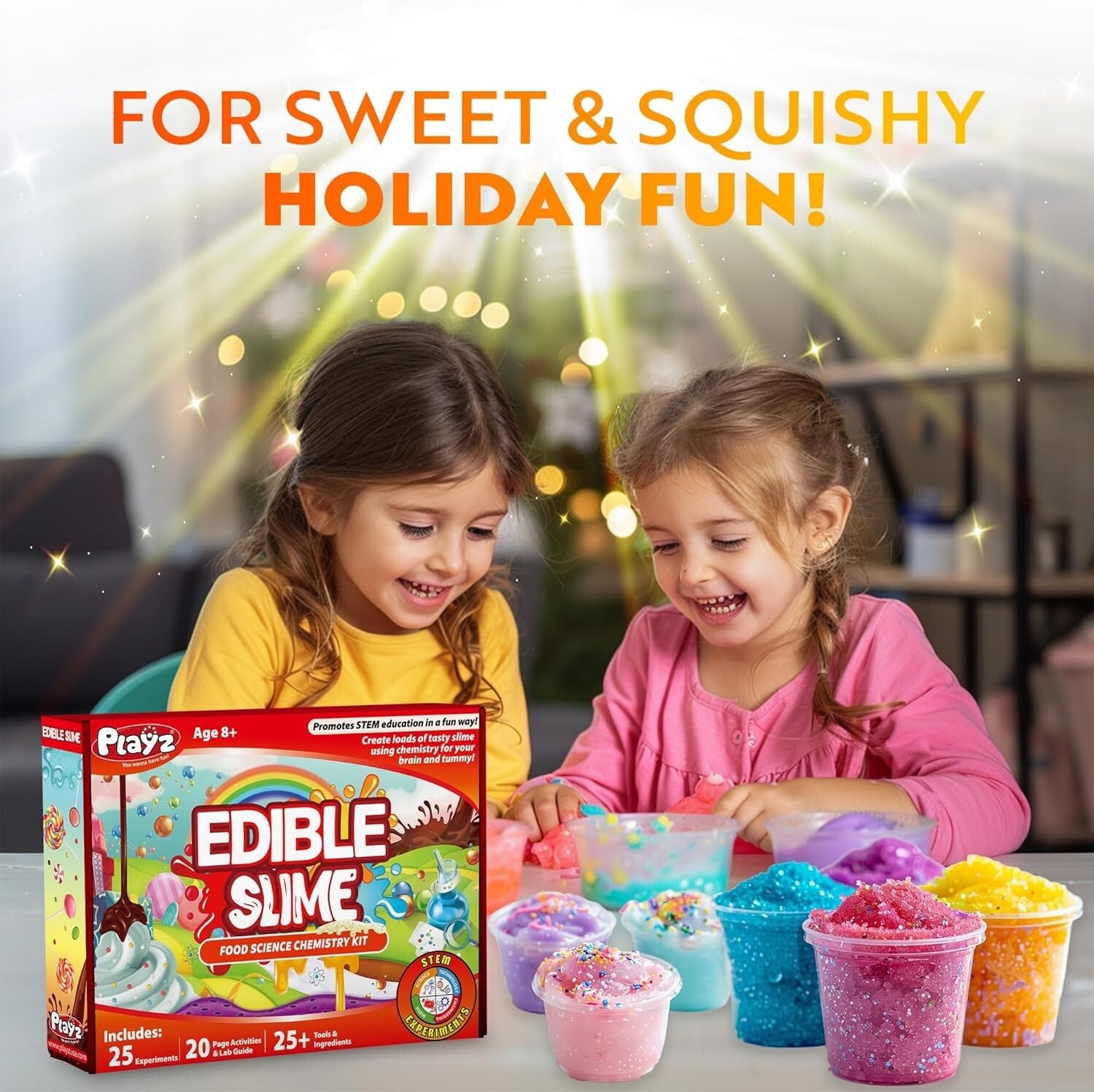 Edible Slime Candy Making Science Kit - 25 Fun Experiments for Kids Aged 8-12