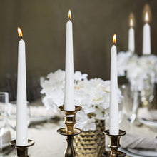 Load image into Gallery viewer, Elegant 60-Pack 10-Inch Long-Lasting Smokeless White Taper Candles - 8 Hour Burn