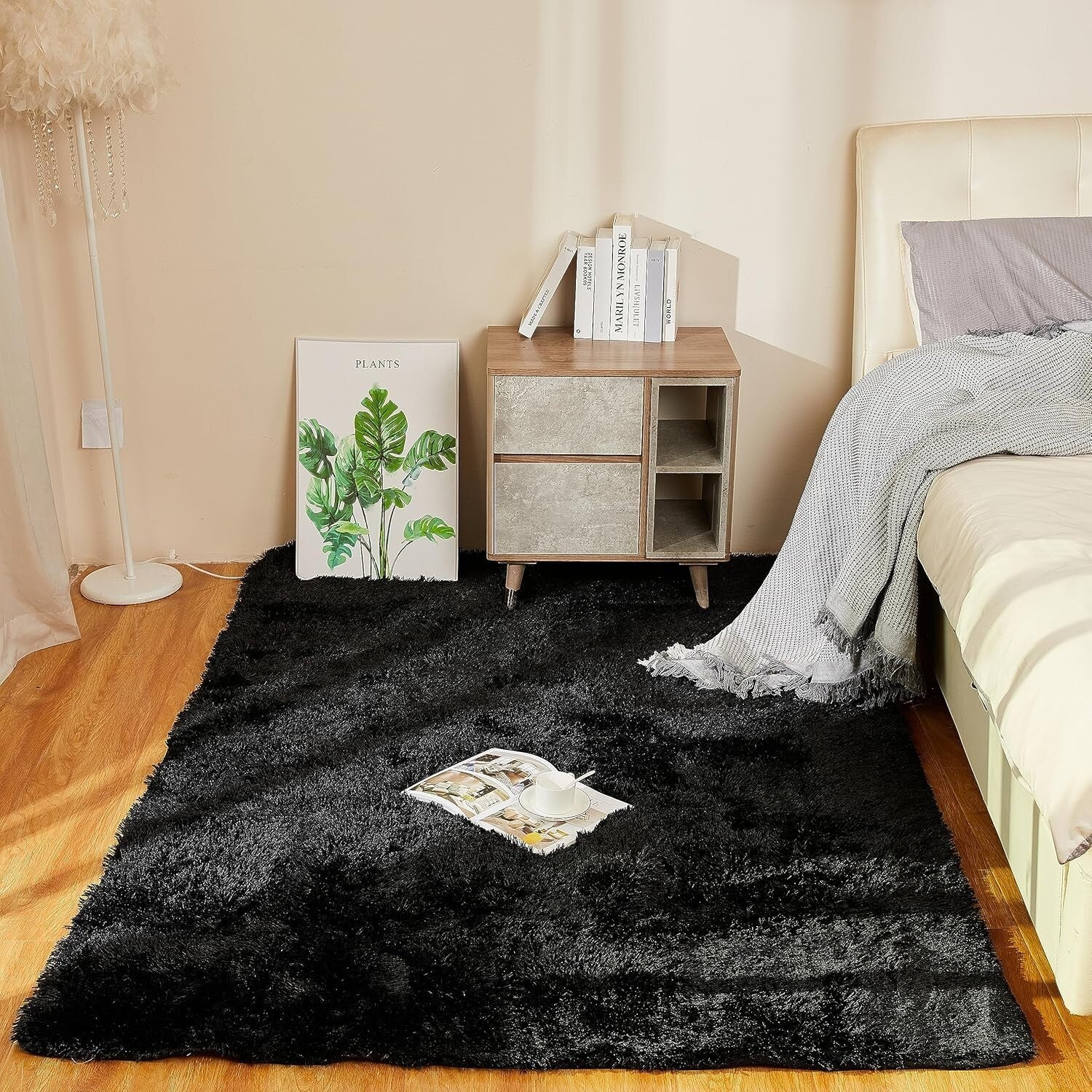 Soft Polyester 8x10 Feet Shag Rug - Ideal for Living Room, Nursery & Kids Rooms