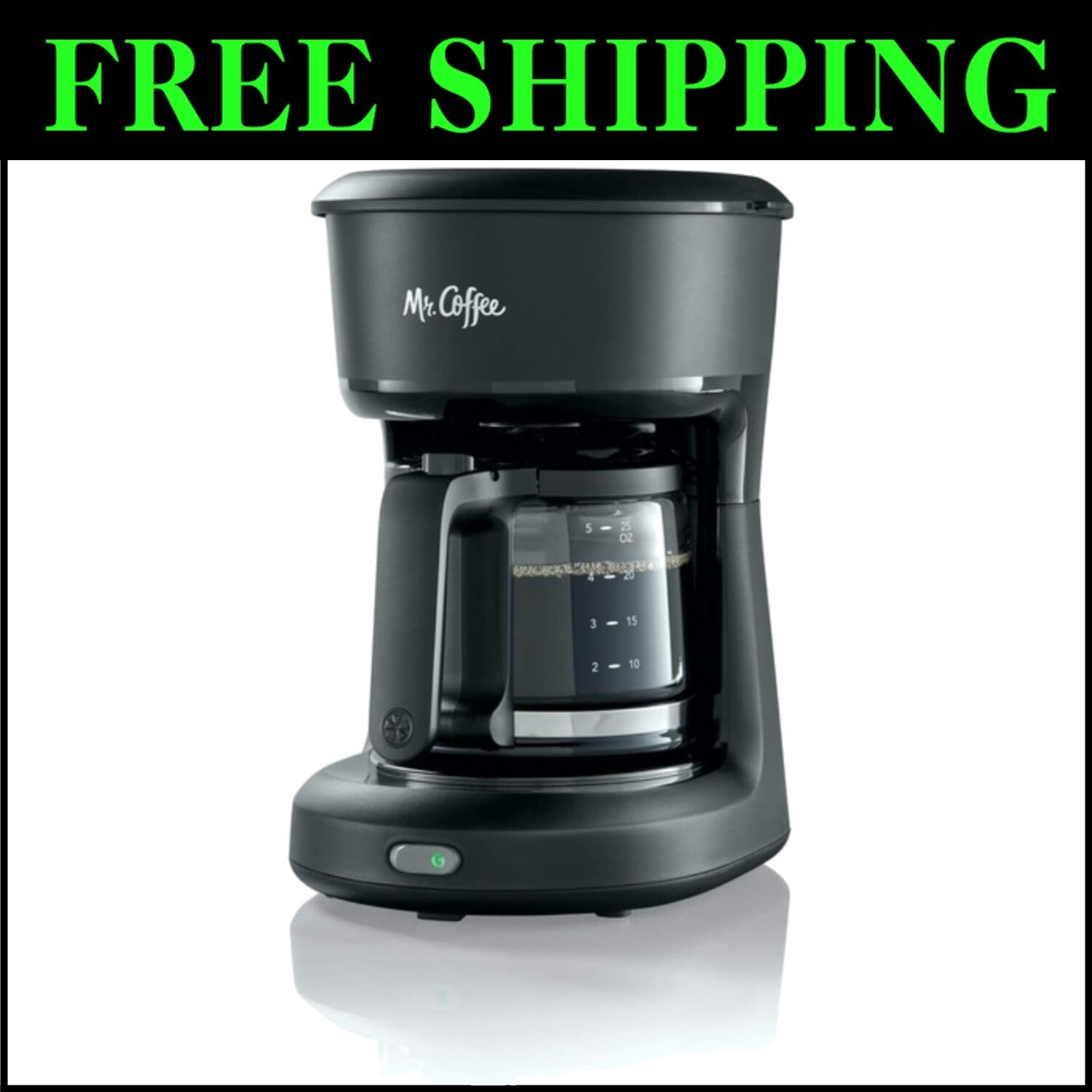 5-Cup Mini Brew Coffee Maker with Easy Water Window - Perfect for Small Spaces