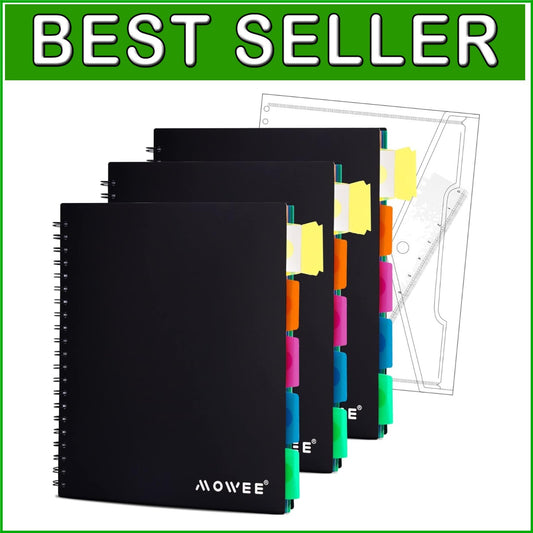 5 Subject College Ruled Notebook Set - Durable Vinyl with Pocket Dividers