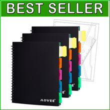 Load image into Gallery viewer, 5 Subject College Ruled Notebook Set - Durable Vinyl with Pocket Dividers