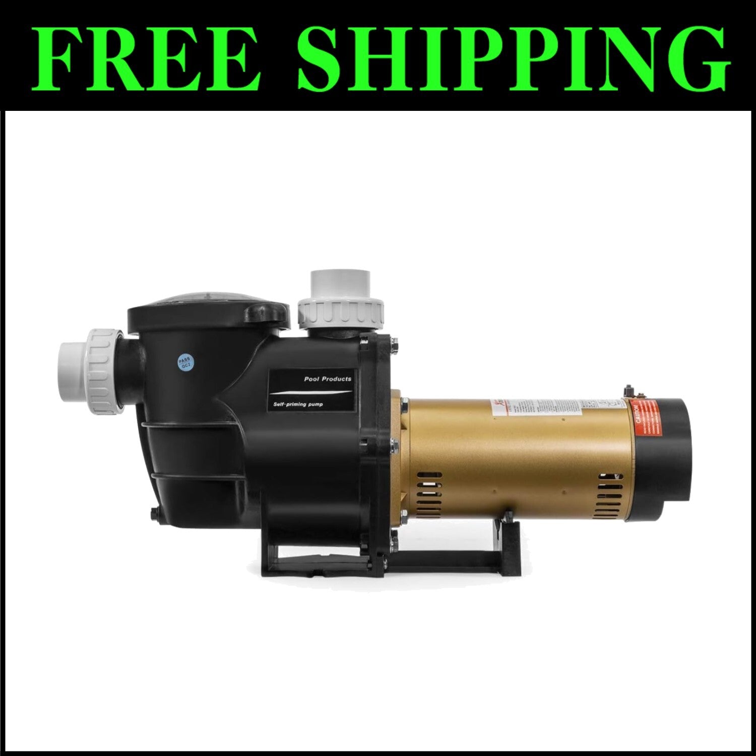 2HP Self-Priming Swimming Pool Pump with 97 GPM Flow Rate - ETL Certified