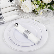 Load image into Gallery viewer, 210-Piece Elegant Silver Plastic Dinnerware Set for 30 Guests – Perfect for P...
