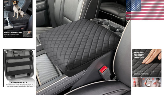 Customized Leather Center Console Armrest Cover - Easy Install & Full Protection