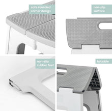 Load image into Gallery viewer, Versatile Foldable Step Stool with Anti-Slip Grips - Perfect for Kitchen &amp; Bath
