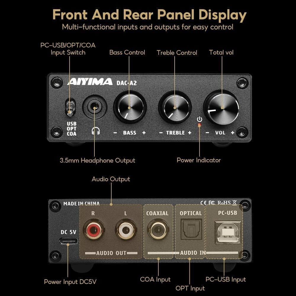 All-in-One DAC Headphone Amplifier with Versatile Inputs & Exceptional Quality
