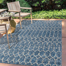 Load image into Gallery viewer, Stylish 5'3"x7'7" Navy/Light Gray Geometric Rug - Easy Clean and Stain-Resistant