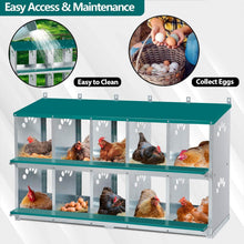 Load image into Gallery viewer, Safe &amp; Easy Access 10 Compartment Chicken Nesting Box for Optimal Production