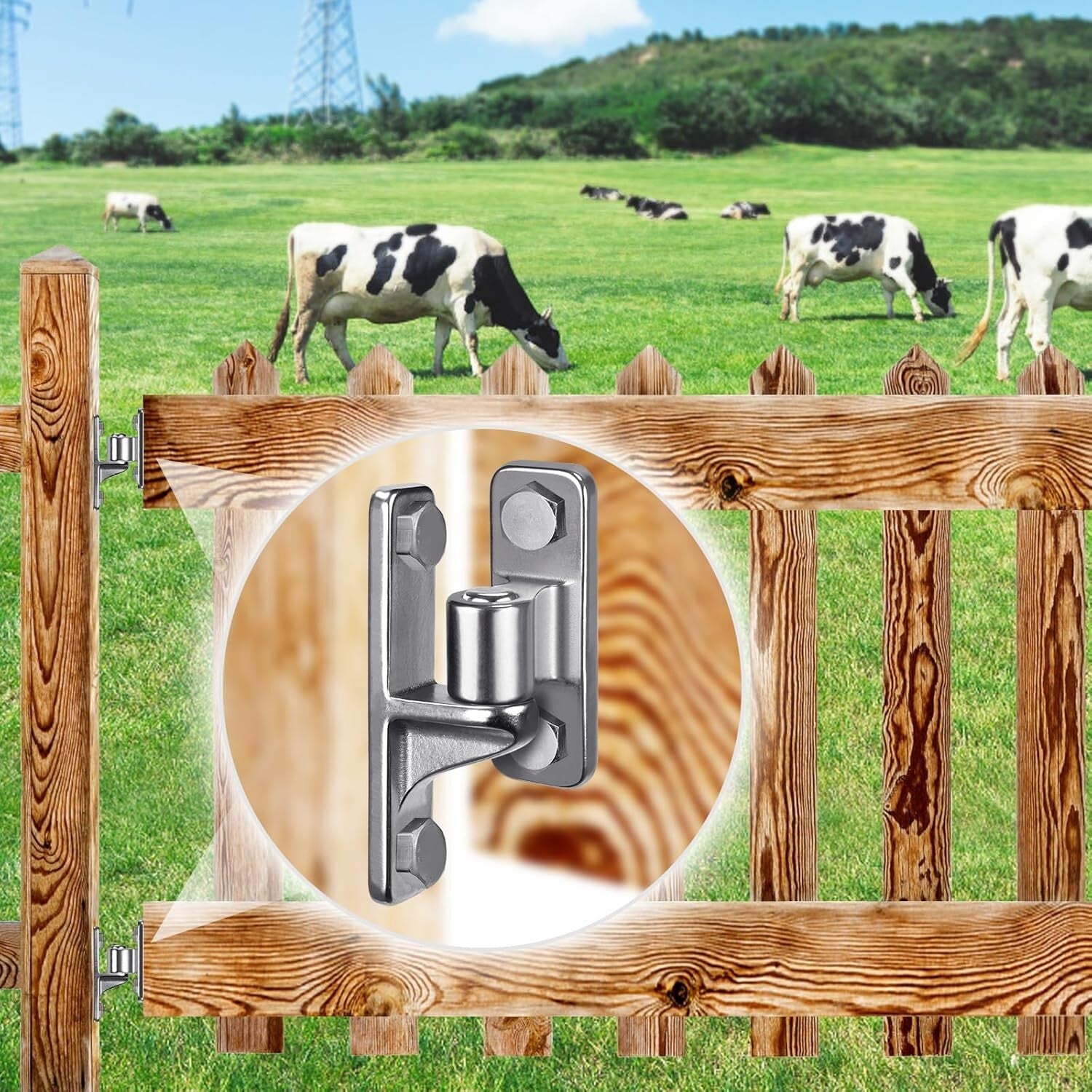 304 Stainless Steel Heavy Duty Gate Hinges - 600LB Support, Ideal for Fences