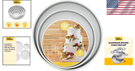 Durable Aluminum Cake Pans - 4 Sizes for Tall Layer Cakes and Special Occasions