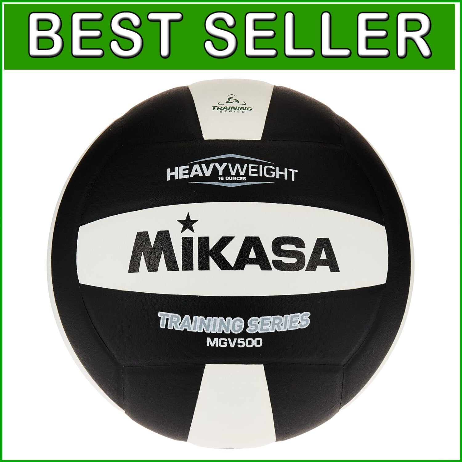 9-Inch Black/White Official Size Volleyball – Ideal for Adult Training Sessions
