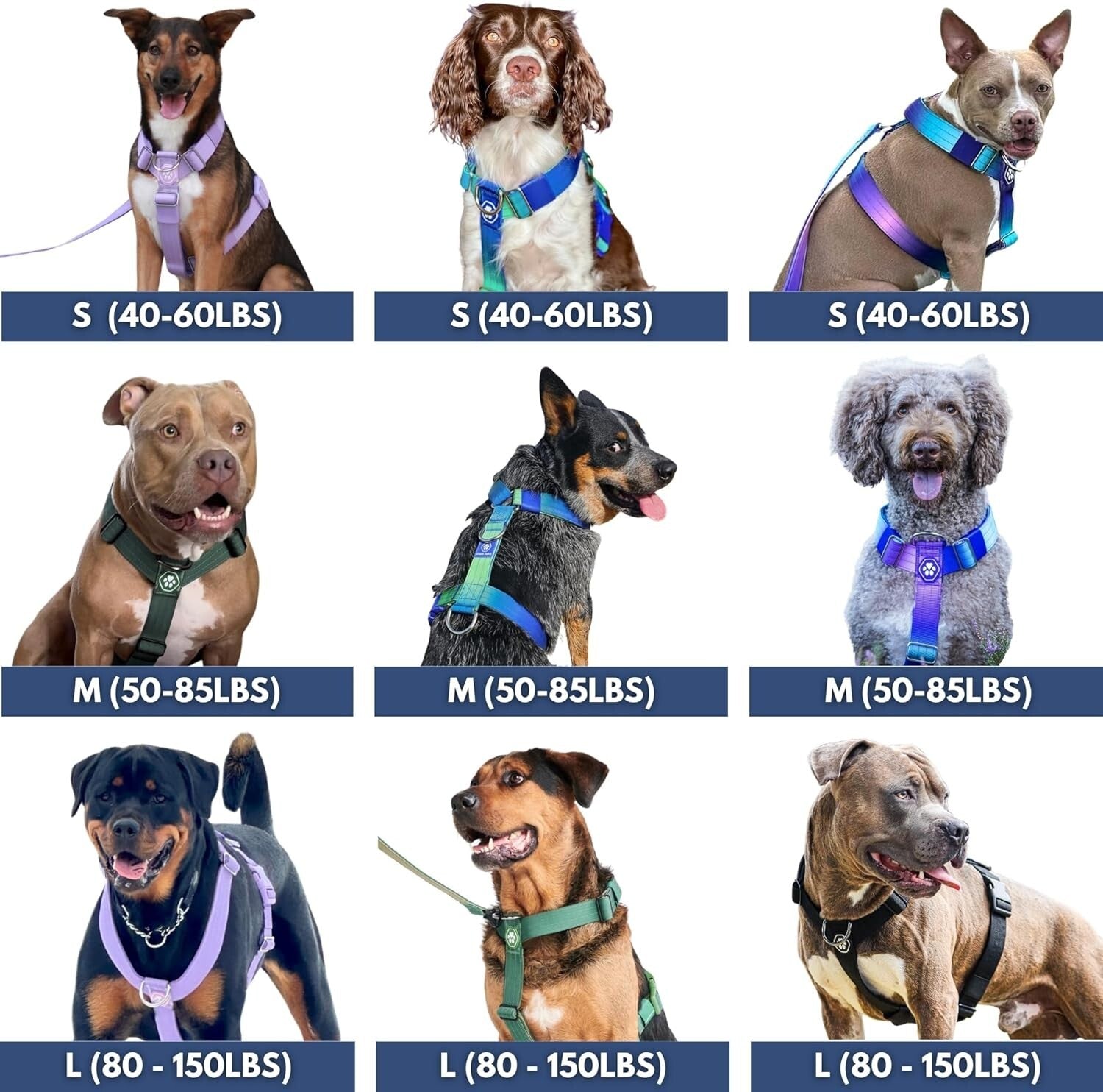 Solid Green Large Dog No-Pull Harness - Nylon Halter for Easy Control - Size S