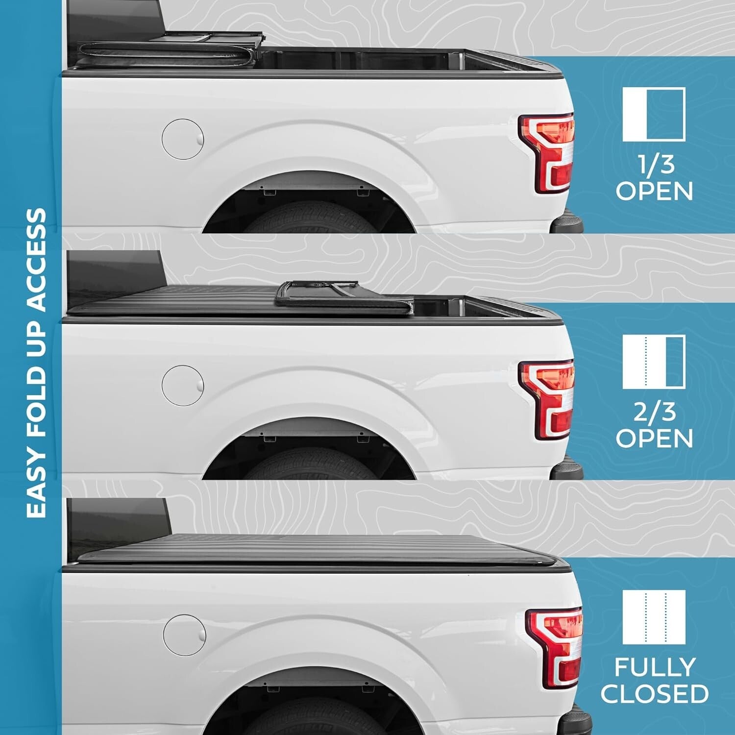 All-Weather Tri-Fold Bed Cover for 2009-2025 Ram 1500/2500/3500 - Easy Install