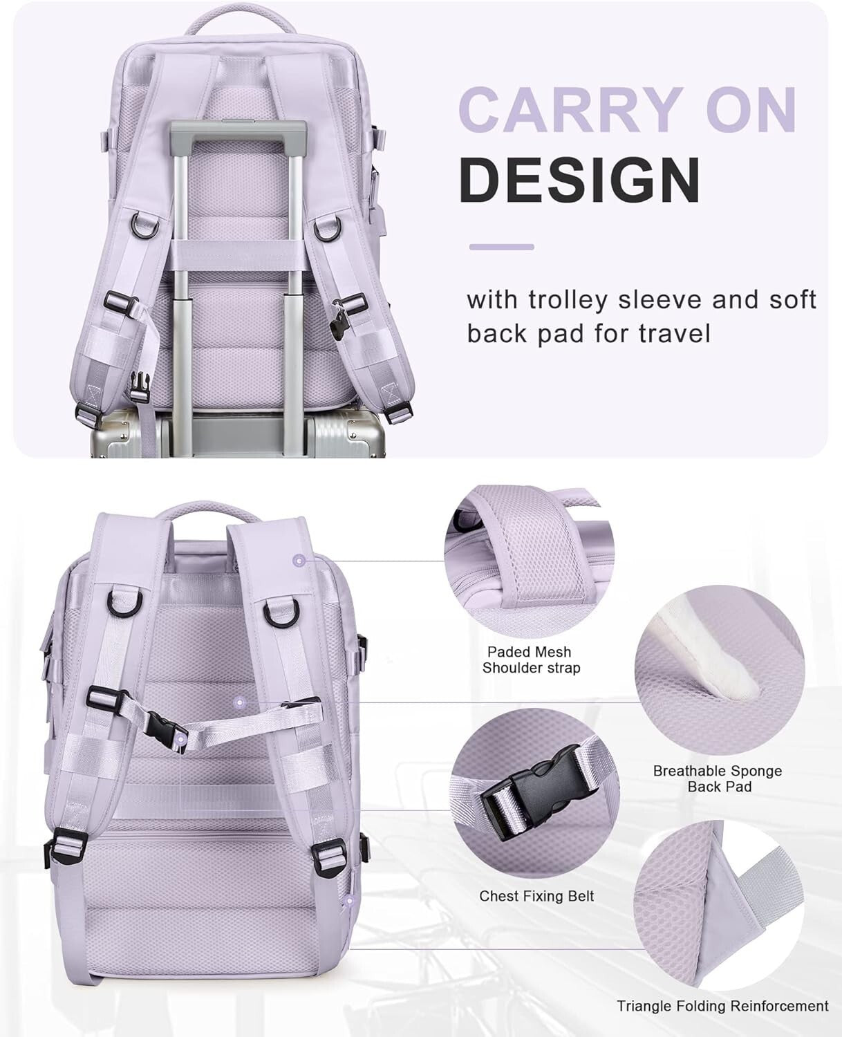 Expandable Carry-On Travel Backpack - Flight Approved for Business & Leisure