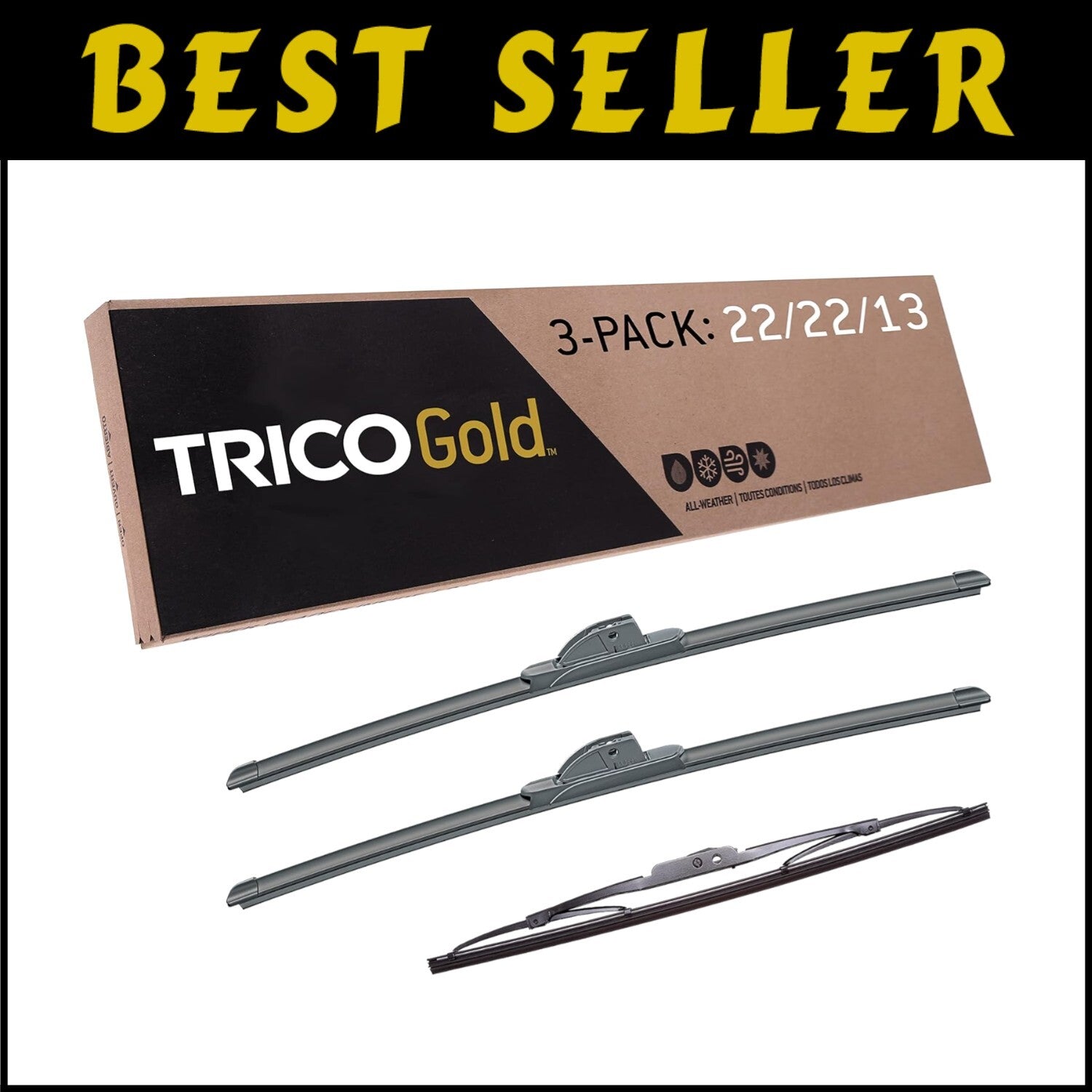 Premium 3-Piece Windshield Wiper Blades for 2015-2020 Chevy Tahoe/Suburban/Yukon