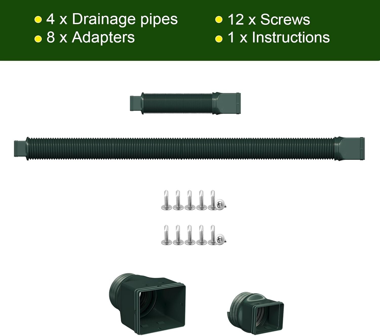 Sturdy Rain Gutter Downspout Extensions - 4 Pack for Effective Drainage