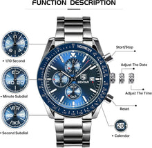 Load image into Gallery viewer, Premium Waterproof Quartz Watch for Men - Stylish Leather &amp; Luminescent Details