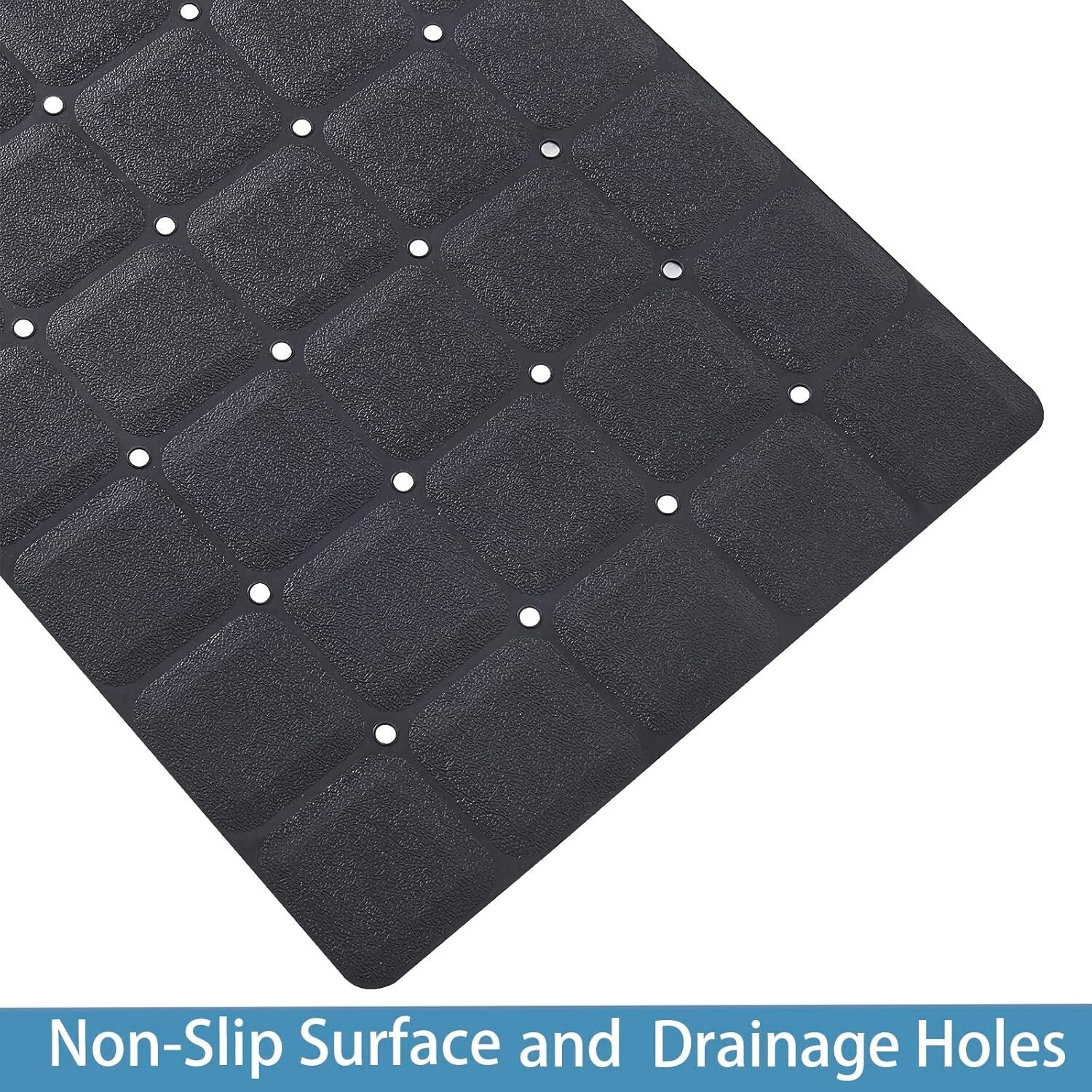 Durable Heavy Duty 35.8” Silicone Bath Mat - Foldable Lightweight Comfort