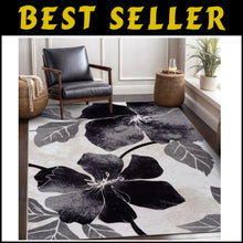 Load image into Gallery viewer, Contemporary Floral Design 6'7" x 9' Indoor Rug - Non-Slip Rubber Backing