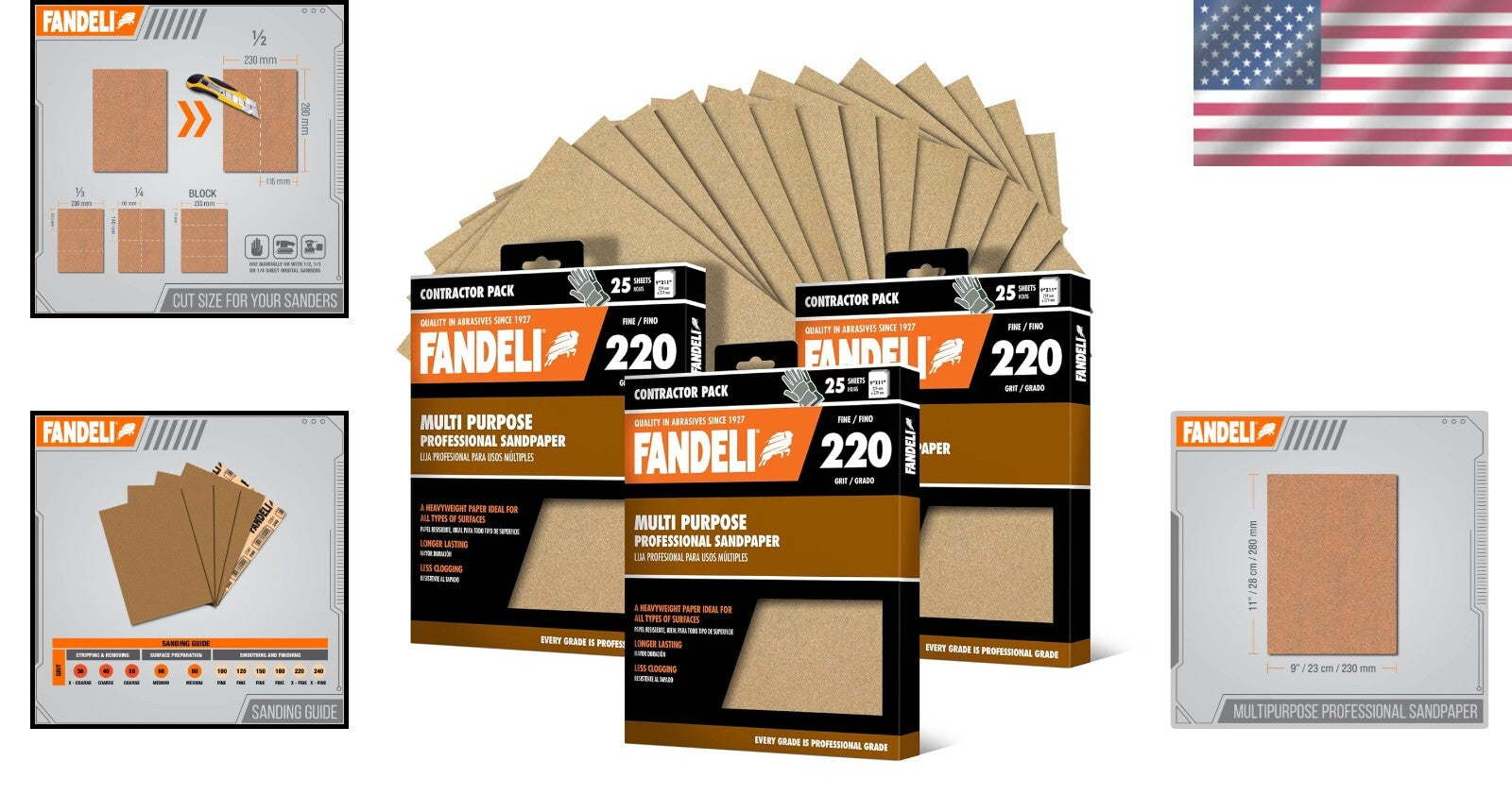 75 Sheets of 9'' x 11'' 220 Grit Sandpaper - Ideal for Hand and Orbital Sanding
