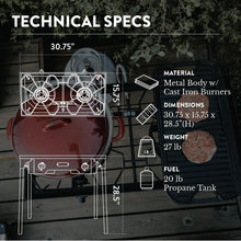 Load image into Gallery viewer, High-Pressure Propane Double Burner Camp Stove with Adjustable Heat Control