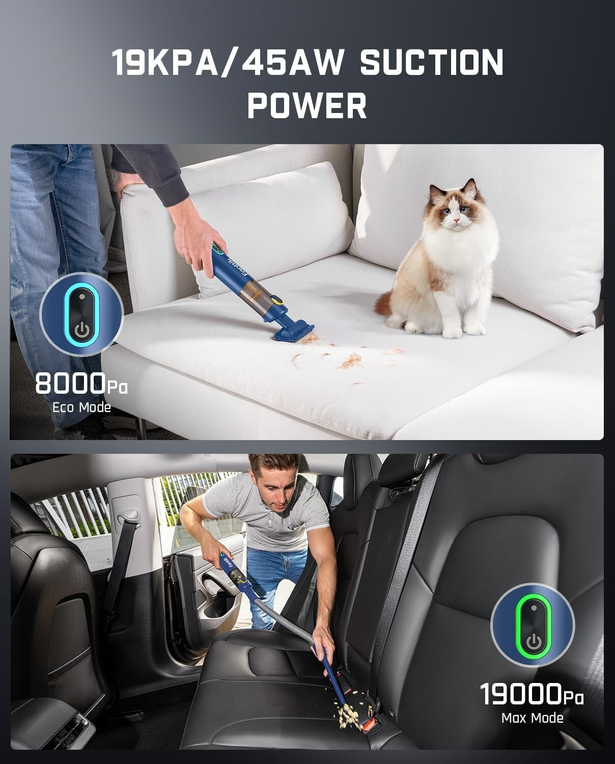 Versatile 4-in-1 Handheld Vacuum with Multiple Accessories for Pet Hair & More
