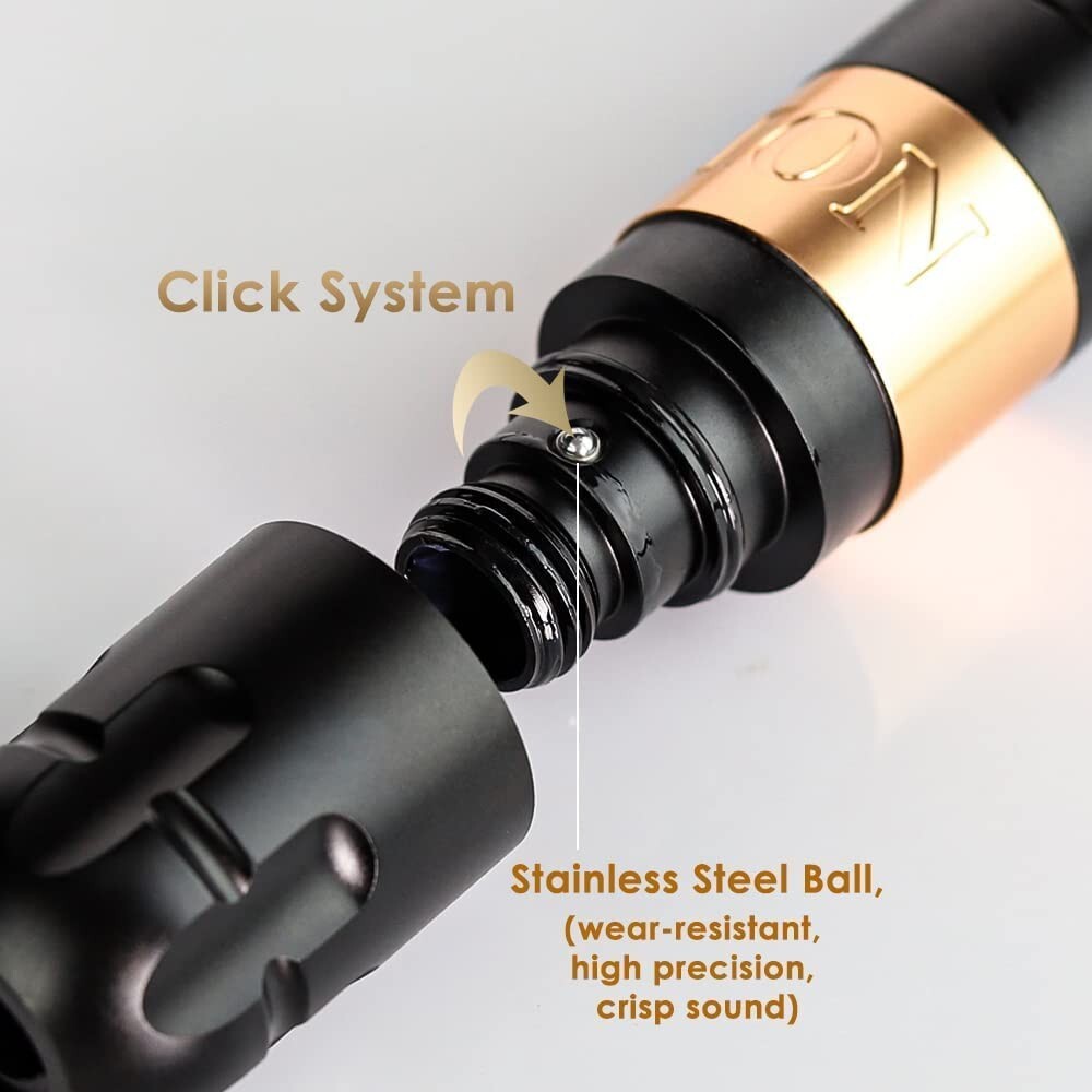 Ergonomic Tattoo Pen Machine - Water-Resistant with RCA Adapter & Charging Cable