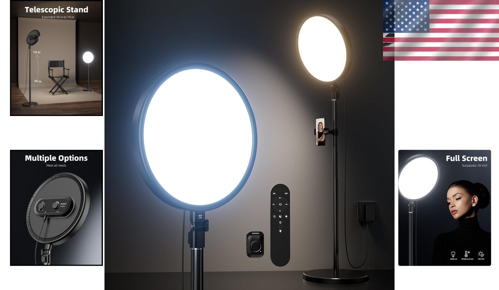 Adjustable LED Ring Light with Stable Base - Ideal for Professional Photography