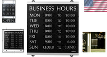 Load image into Gallery viewer, Professional Black &amp; Silver Business Hours Sign - 208-3/4 Characters Included