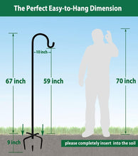 Load image into Gallery viewer, Adjustable Outdoor Shepherd Hook Stand, 5 Prong Base, 76 Inches Tall, 2 Packs